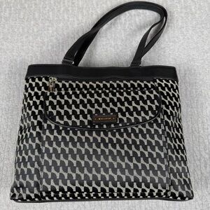 Womens Black & White Patterned Tote Shoulder Bag S Collection